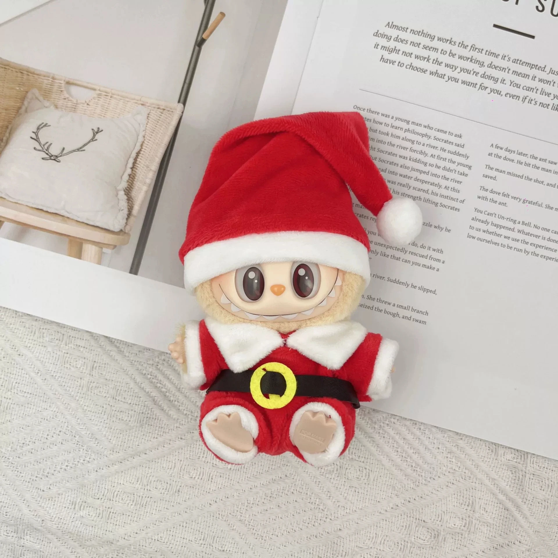 Vêtements de poupées de 17cm pour accessoires Labubu, vêtements de poupée pour fête assise, accessoires de série Halloween, chapeau et vêtements de citrouille