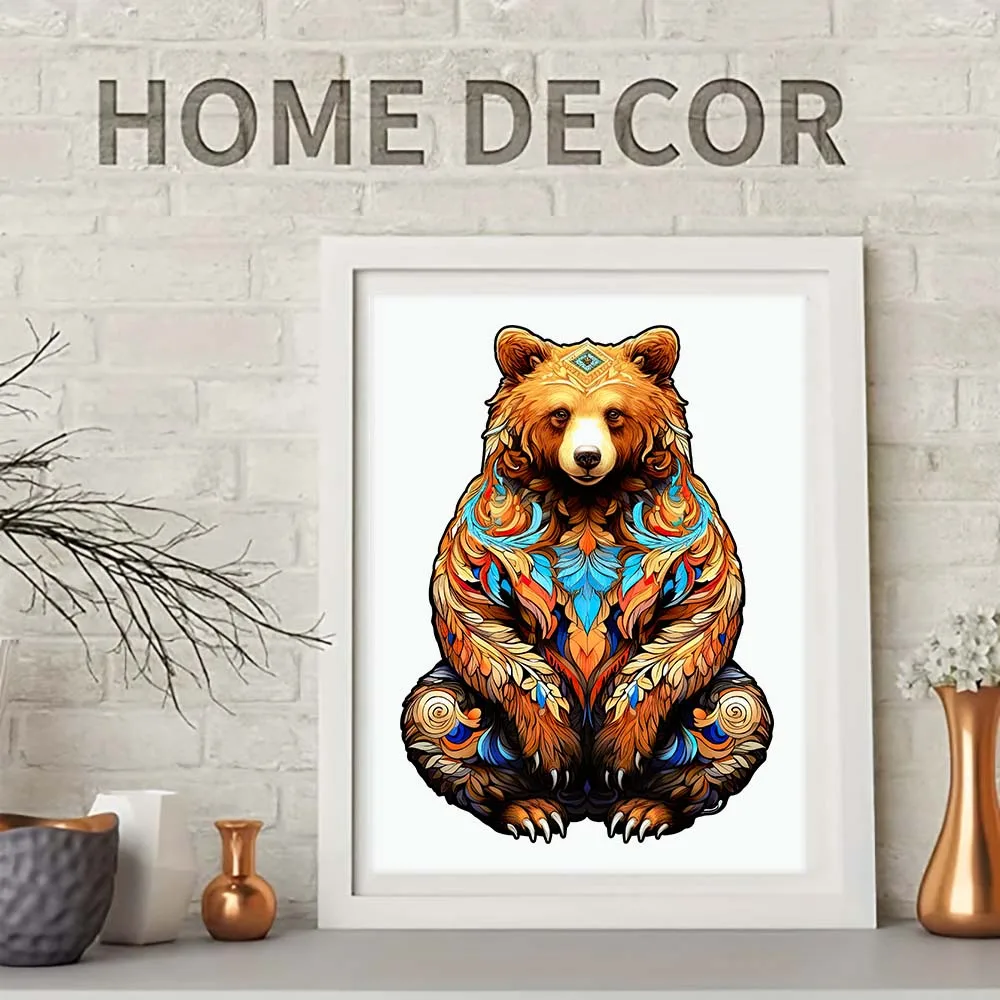 غير النظامية شكل لغز خشبي ، الدب أشيب ، حساسة هدية صندوق ، الحيوان ، هدية عيد الميلاد ، الأسرة التفاعلية ، الإجهاد الإغاثة ، الكبار