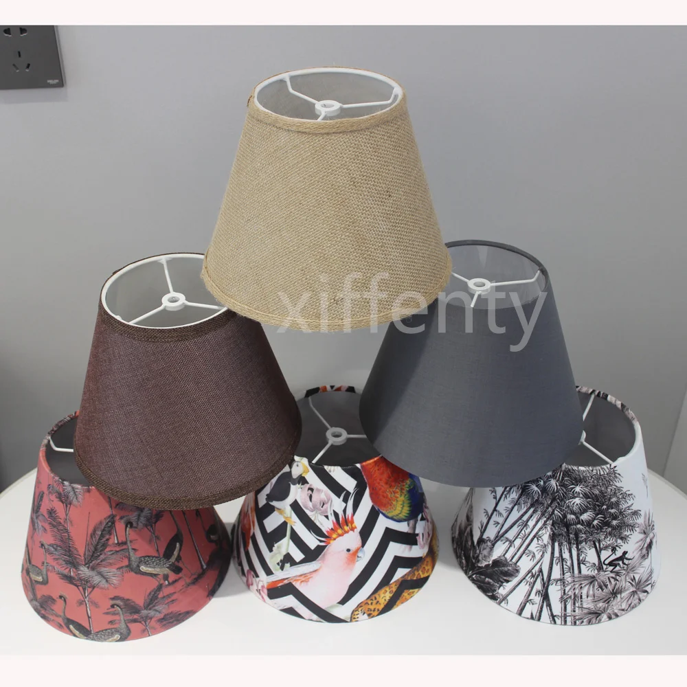 European American Gauge Small Hole Horn Frame Table Lamp Shade American Gauge Cloth Shade 1cm Aperture Lamp Shade