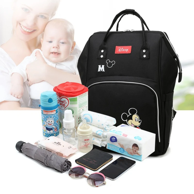 

Mickey and Minnie Cartoon Diaper Mommy Bag Baby Diaper Bag Multifunctional Large Capacity Mother and Baby Maternity Bag
