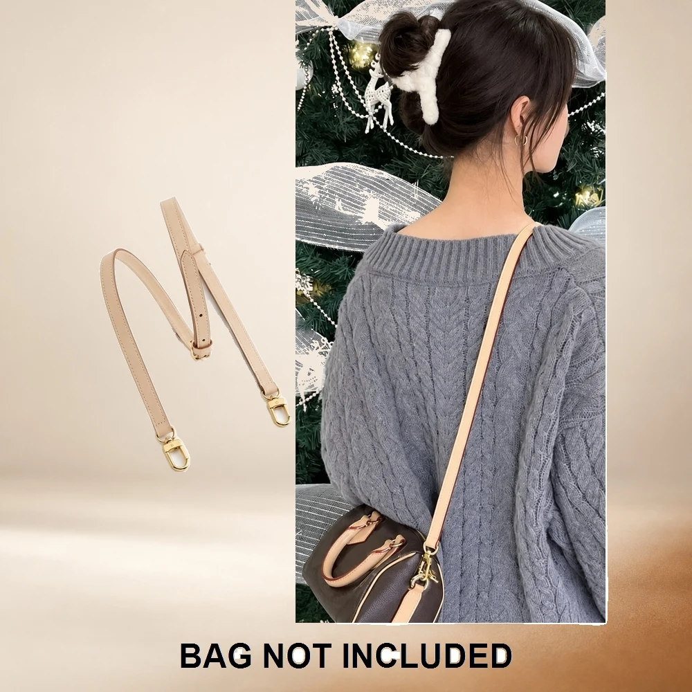 Slim Leather Replacement Bag Strap and Backpack Conversion Set with Metal Clasps for Crossbody Purse and Handbag Heritage Series