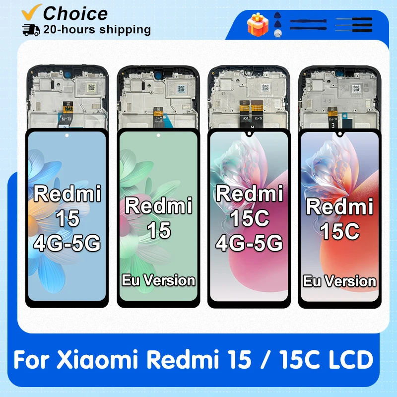 IPS-Display für Xiaomi Redmi 15 und 15C 4G 5G LCD-Bildschirm Touch-Digitizer für Redmi 15C EU-Version Display 15 25057RN09E 25078RA3EA