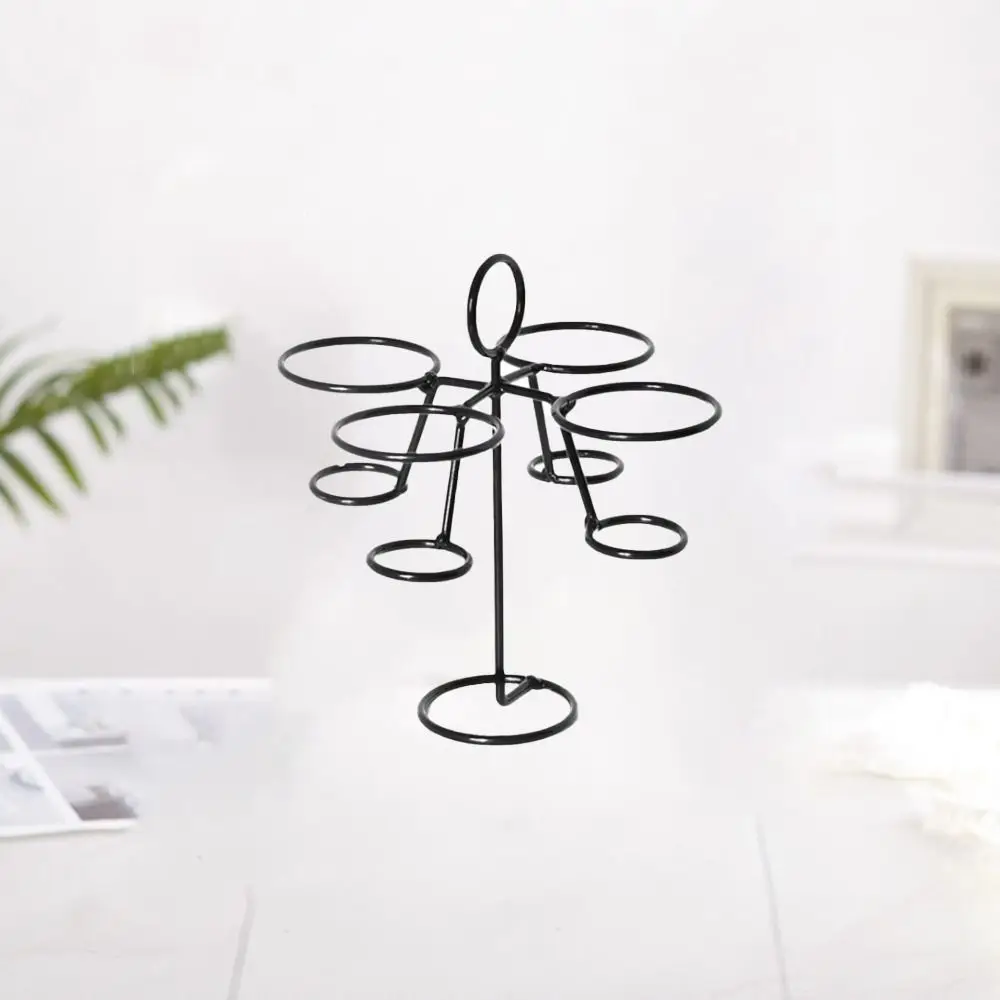 Simple Wear-resistant Ice Cream Holder With Base Black Cupcake Cones Stand Rack Iron Art DIY Snow Cones Stand Rack Restaurant