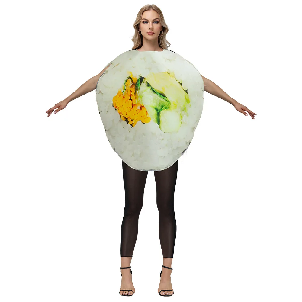 

Women New Halloween Cosplay Costume Digital Printing Costume Sushi Prop Food Carnival Theme Party Role Playing Outfit