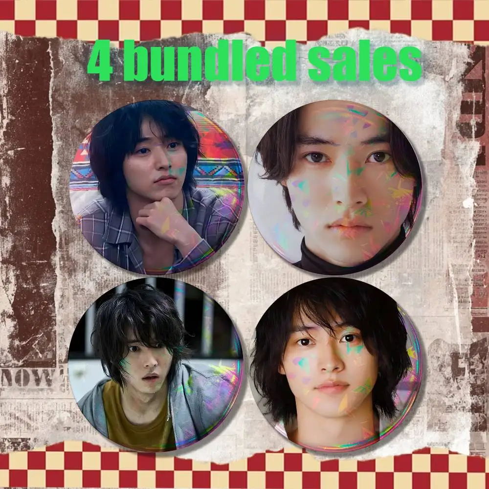 

K-Kento Yamazaki 4-piece set Enamel Pins Cartoon Anime Badge Fashion Jewelry Accessories Round Snap-in Brooch on Backpack