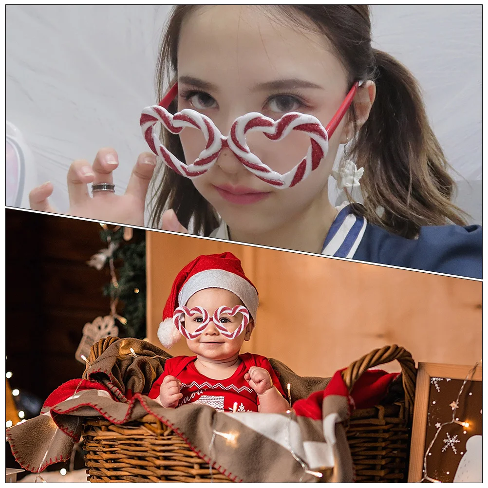 

2Pcs Heart Candy Shape Glasses Creative Eyeglasses Party Props Valentine Photo Booth Fun Eyewear Valentine Day Eyewear