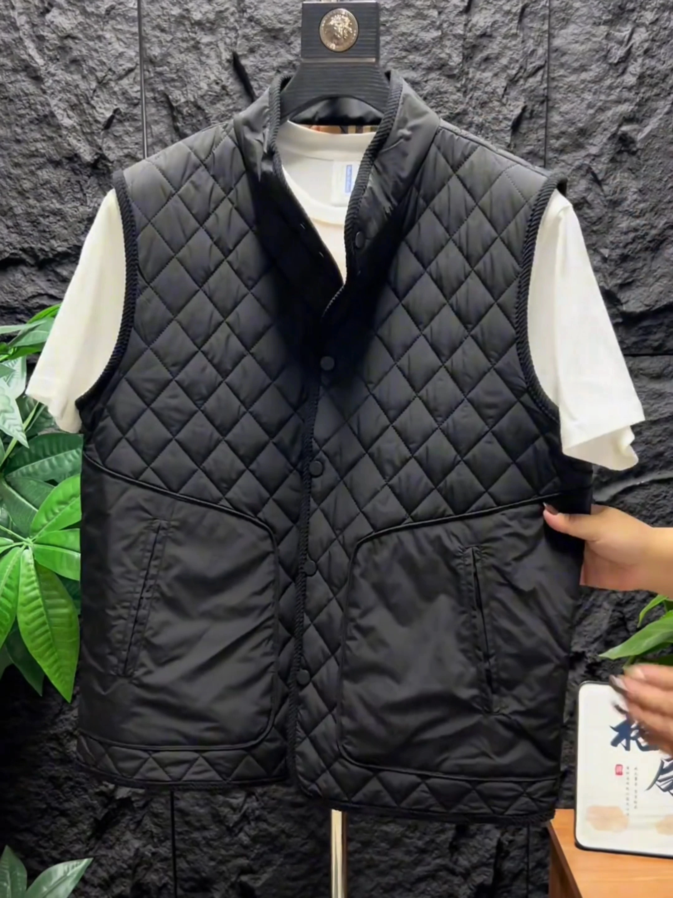

High Quali Men's Stand Collar Vest oulder Pad Casual Faionable New Arrival Autumn Winter Cool Sle Stand Fit Jeans