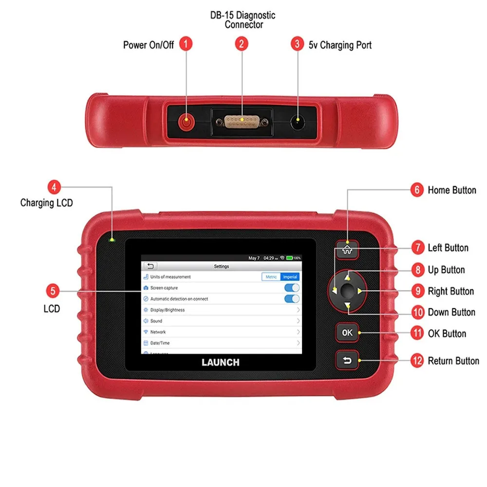 LAUNCH CRP123X OBD2 Scanner Engine ABS Airbag SRS AT Code Reader Oil Reset Automotive Car Diagnostic Tools Free Update via WiFi