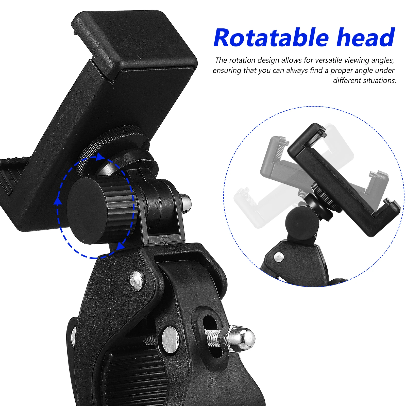 

Rotating Microphone Stand 180 Degree Phone Holder Black Tripod Clamp Mic Stands Tablets Secure Durable Musical Instruments