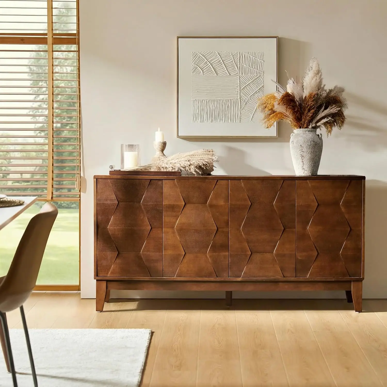Mid Century Sideboard Solid Wood Legs 60