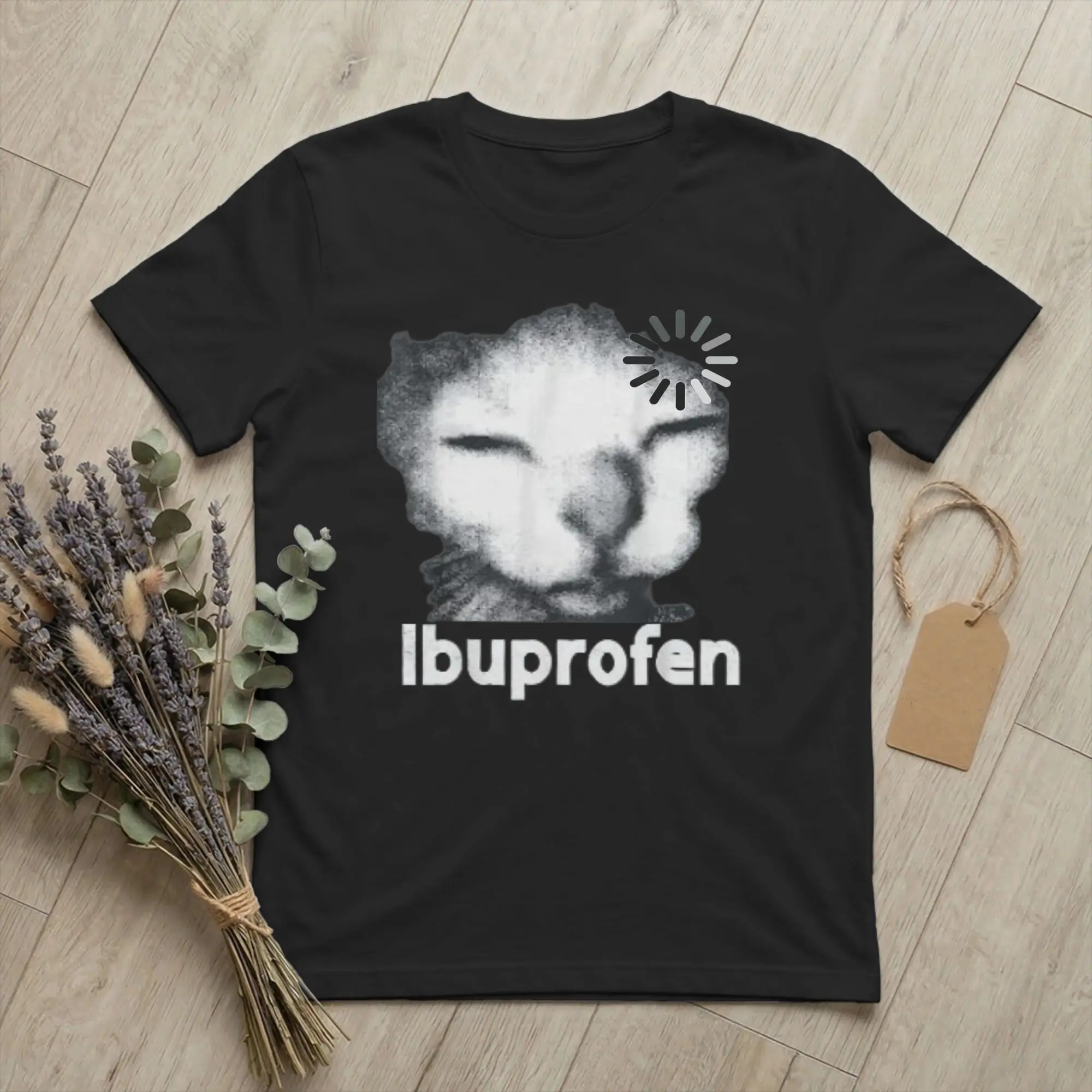 Lustiges Ibuprofen-Katzen-Meme-T-Shirt für Männer, Cringe Ugly Feline Face Merchandise, Neuheit, kurzärmelige T-Shirts mit Rundhalsausschnitt, T-Shirts in Übergröße