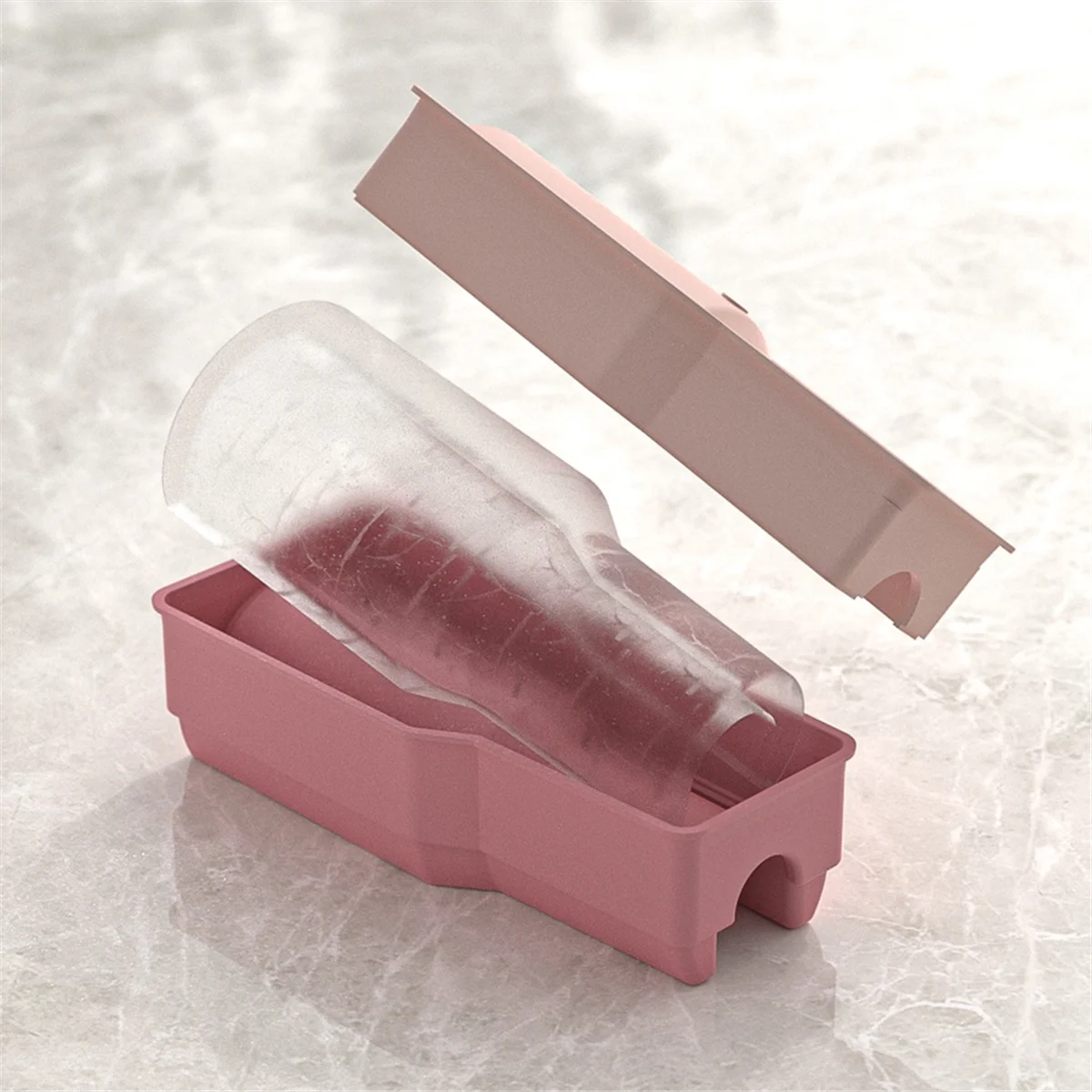 Bandeja ABJZ para vaso, 1 Uds., molde de hielo de cilindro hueco de silicona con tapa, contenedor para bebidas, zumo, whisky, cóctel