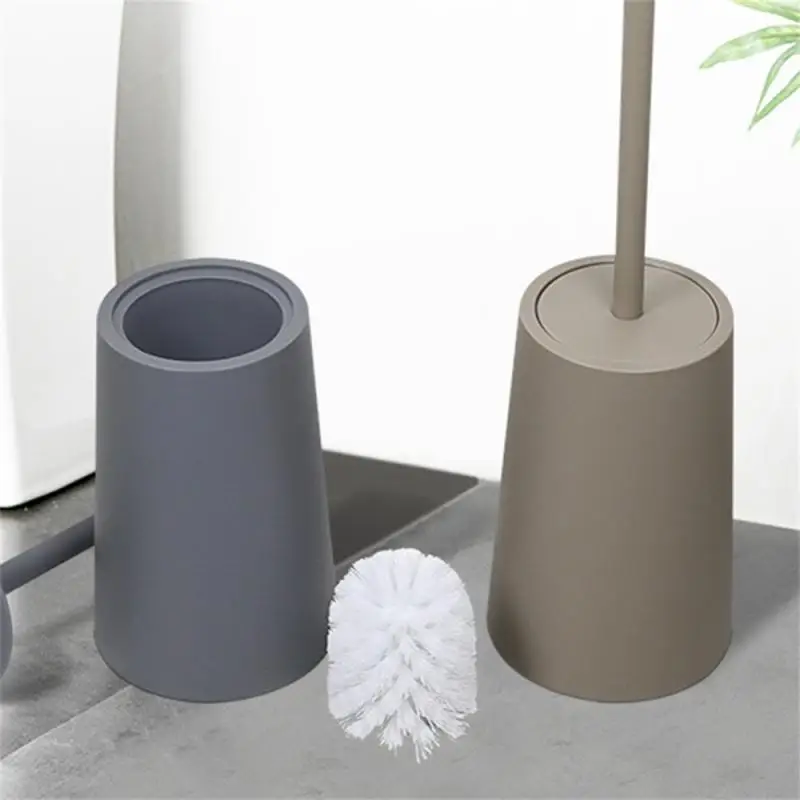 Toilet Brush with Base Modern Design Black Toilet Brush with Lid Cleaning Brush Set Cleaning Supplies Bathroom Accessories