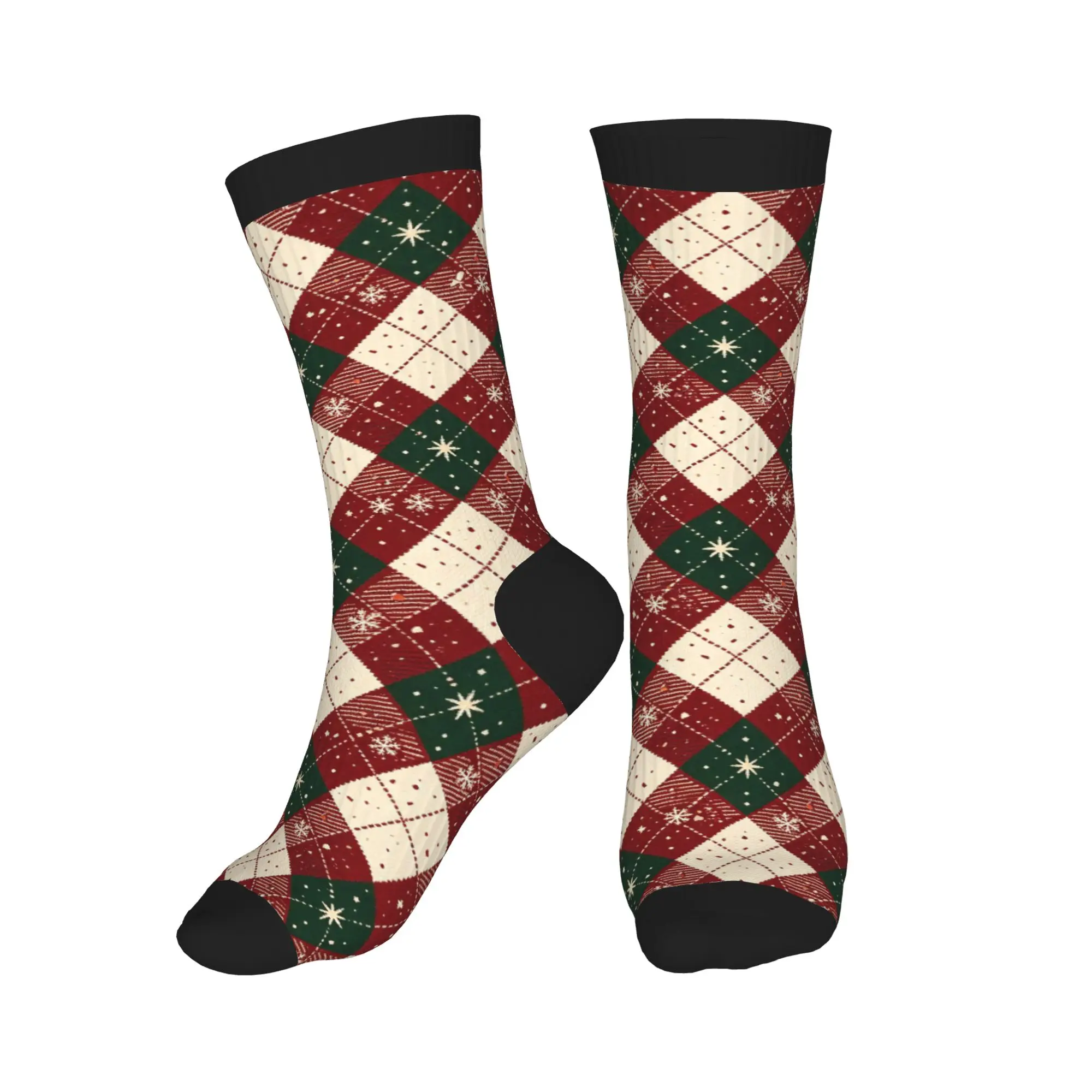 Preppy Style Color Block Socks  Printed Stretch Moisture Wicking Workout Outdoor Daily Wear Keepsake