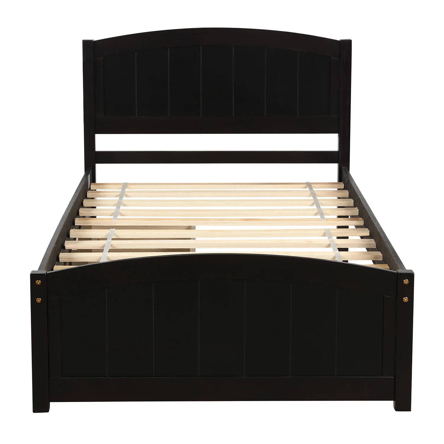 Espresso Twin Platform Bed with Two Drawers, Solid Wood Storage Solution  79.50x41.70x37.50 in.