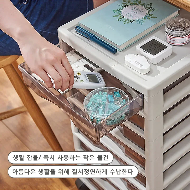 모바일 투명 플라스틱 서랍 보관 캐비닛, 다층 보관 상자, 파일 보관 캐비닛, 바퀴 달린 서랍 보관 상자 못