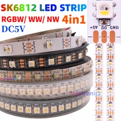 DC5V SK6812 LED Strip Light 4in1 Individual Addressable Pixel 30/60/144Led/M RGBW/ WW /NW IP30/65/67 1/5M LED Flexible Lamp Tape