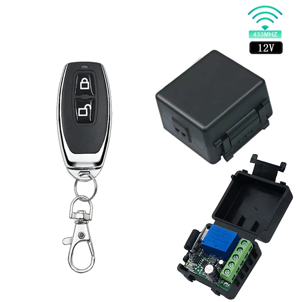 

433Mhz 2 Channel Relay Wireless Remote Control Switch + Two Keys Remote Controls for Garage Door Lighting Curtains