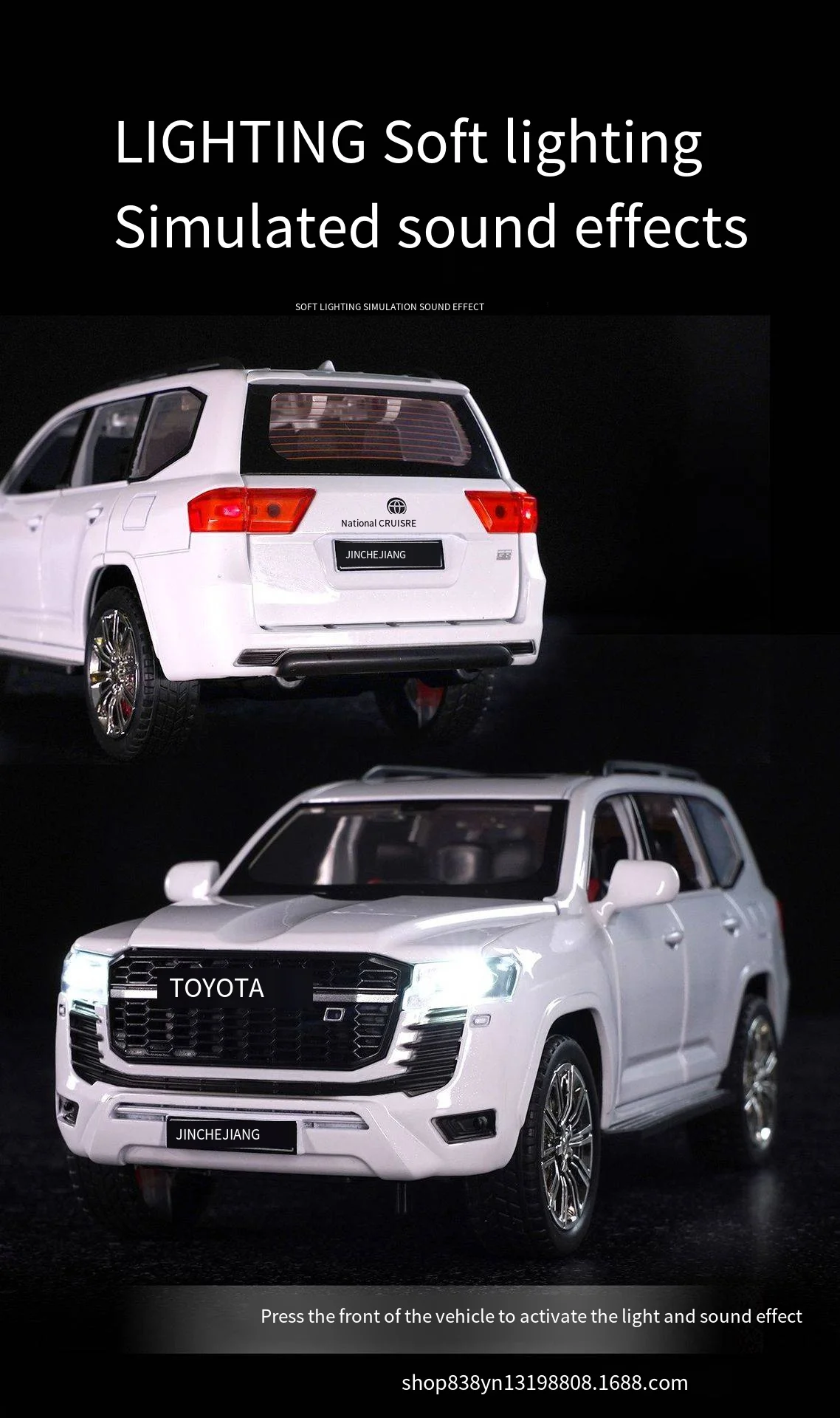 Decorazione della collezione di suoni e luci del modello di auto pull-back in lega pressofusa 1:24