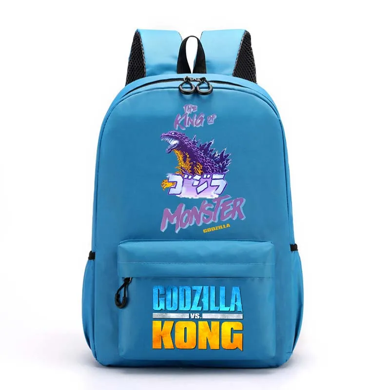 Godzilla Childrens Backpacks Anime Character Print Oxford Cloth Shoulder Bag  Cartoon Student Stationery Storage Pouch Hot Gifts view 2