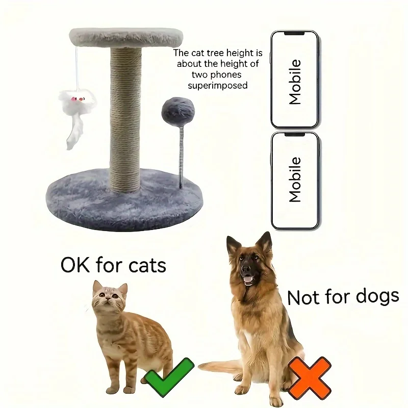 KEMORELA Cat Tree Tower Cat Scratching Post with Interactive Ball Toys and Plush Mouse for Kitty Cat Play Tower Centre for Play