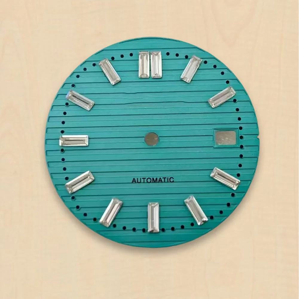 Watch modification tools Diamond dial 30.5mm S Dial Fit NH38 Japanese Movement Green Luminous Stripe Dial Watch Accessories