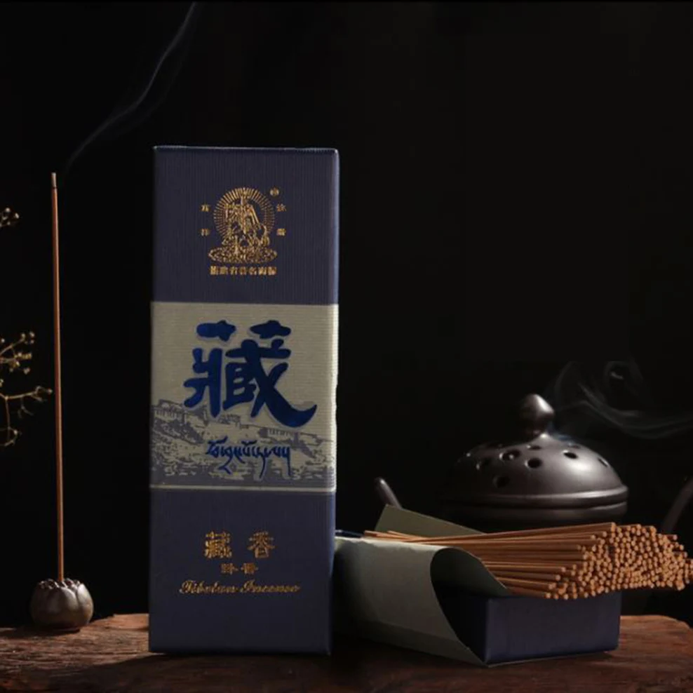 بخور بوذا الطبي، خشب الصندل الأبيض، بخور الطب التبتي لتنقية الهواء، التأمل، عصا البخور الكذبية، صندوق واحد