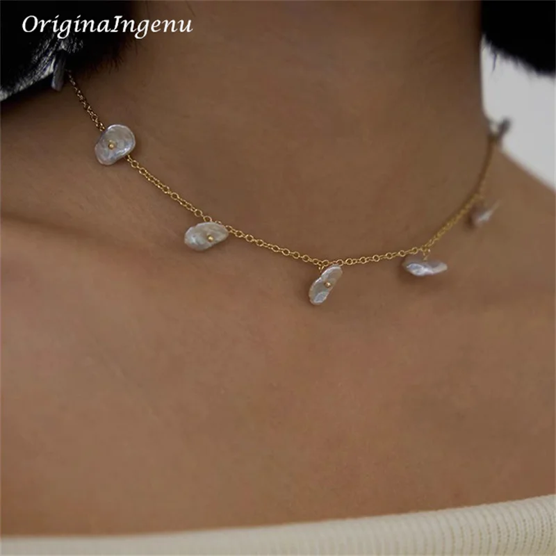 Organic Baroque Pearl Necklace 14K Gold Filled Handmade Pearl Jewelry High Quality Pendants Tarnish Resistant Jewelry for Women