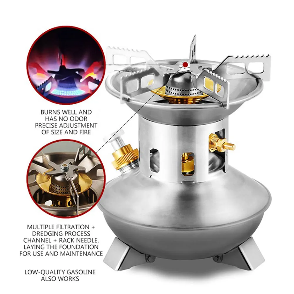 نزهة موقد غاز التخييم في الهواء الطلق موقد غاز المحمولة في الهواء الطلق تجهيزات المطابخ موقد الوقود السائل الصغير موقد زيت البنزين