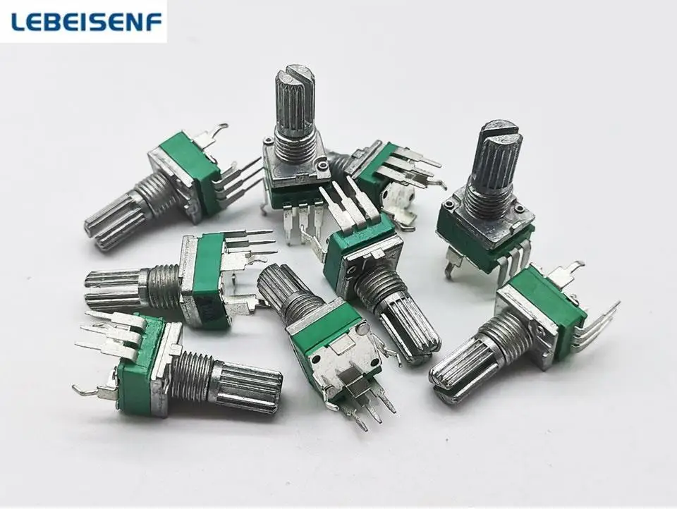 5pcs/lot Sealed 097N single vertical potentiometer B10K  B100K-A10K A100K A1M A50K A5K A20K handle 15MM flowers  RK097N