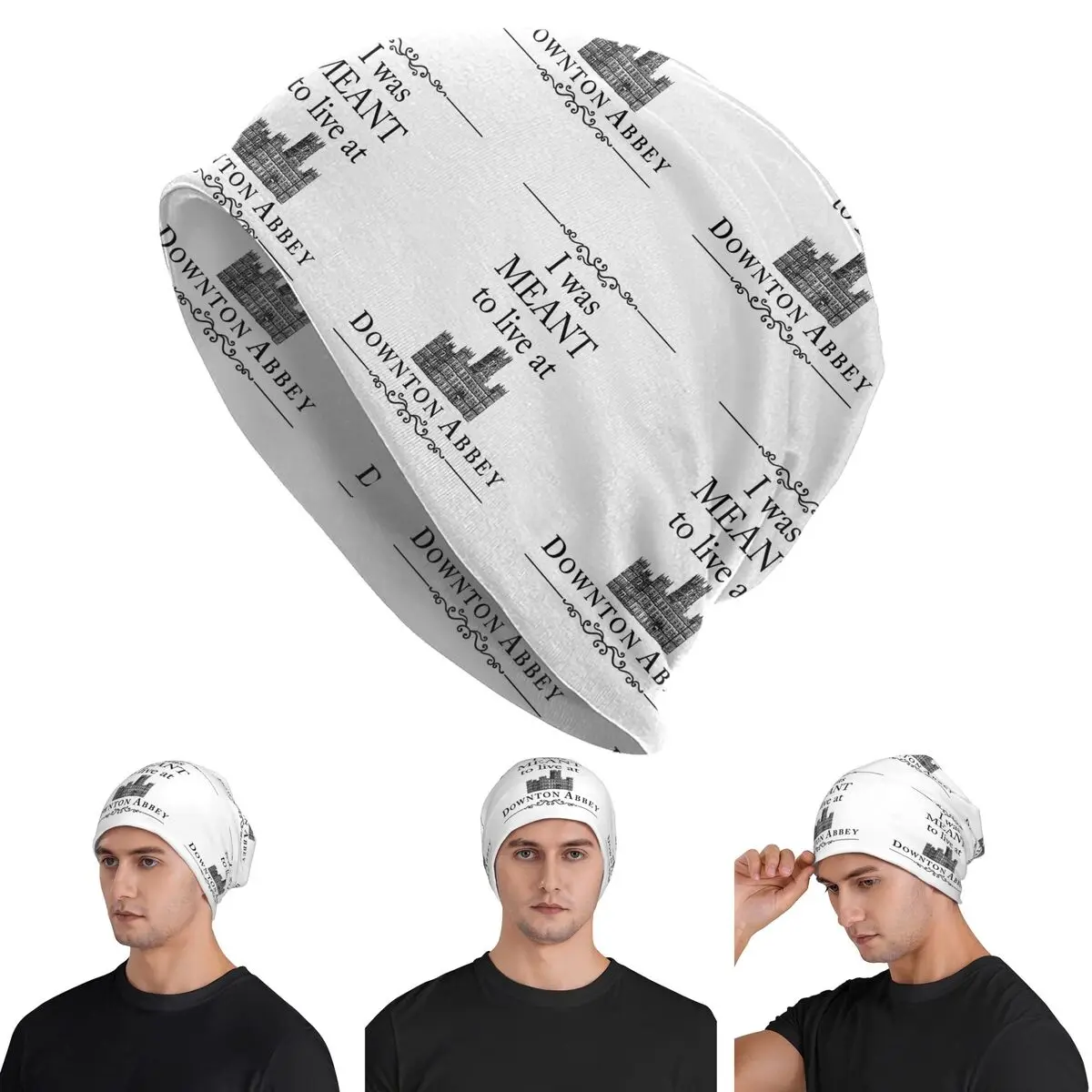 I Was MEANT To Live At Downton Abbey Warm Knitted Cap Hip Hop Bonnet Hat Autumn Winter Outdoor Beanies Hats for Unisex Adult