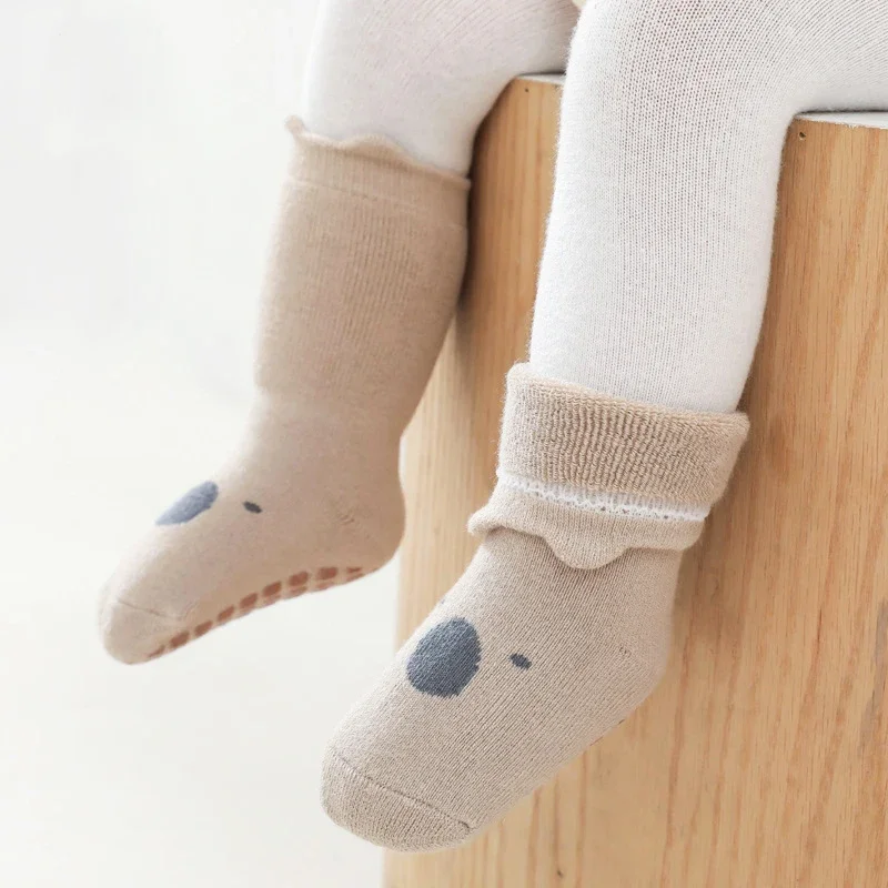 Baby Winter Verdicken Socken Terry Knie Hohe Socken Mädchen Neugeborenen Warme Sachen Jungen Kleinkind Boden Anti Slip Kinder Cartoon Baumwolle