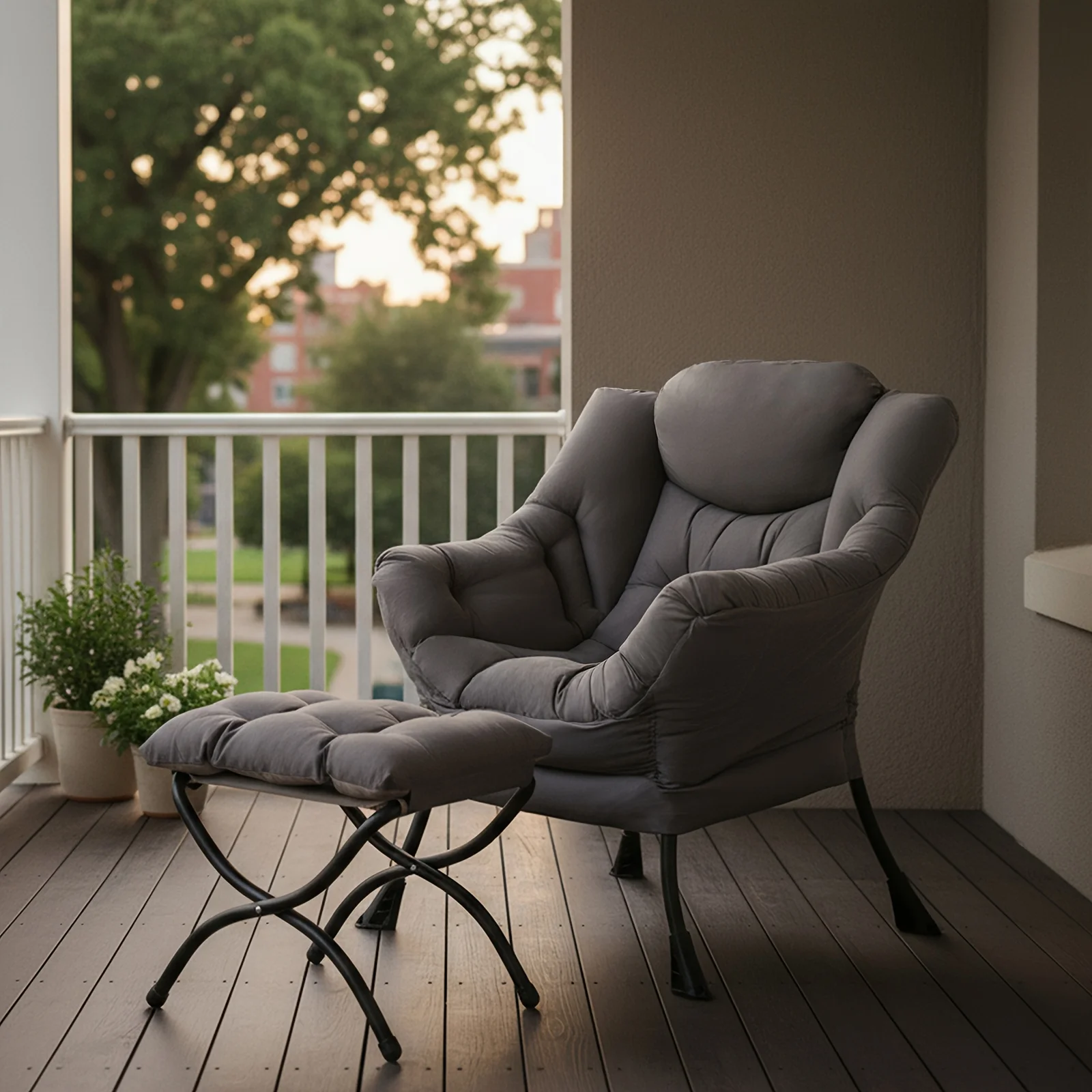 Tita Modern Style Large Recliner with Footstool – A Recliner Chair Suitable for Bedrooms, Living Rooms and Student Halls