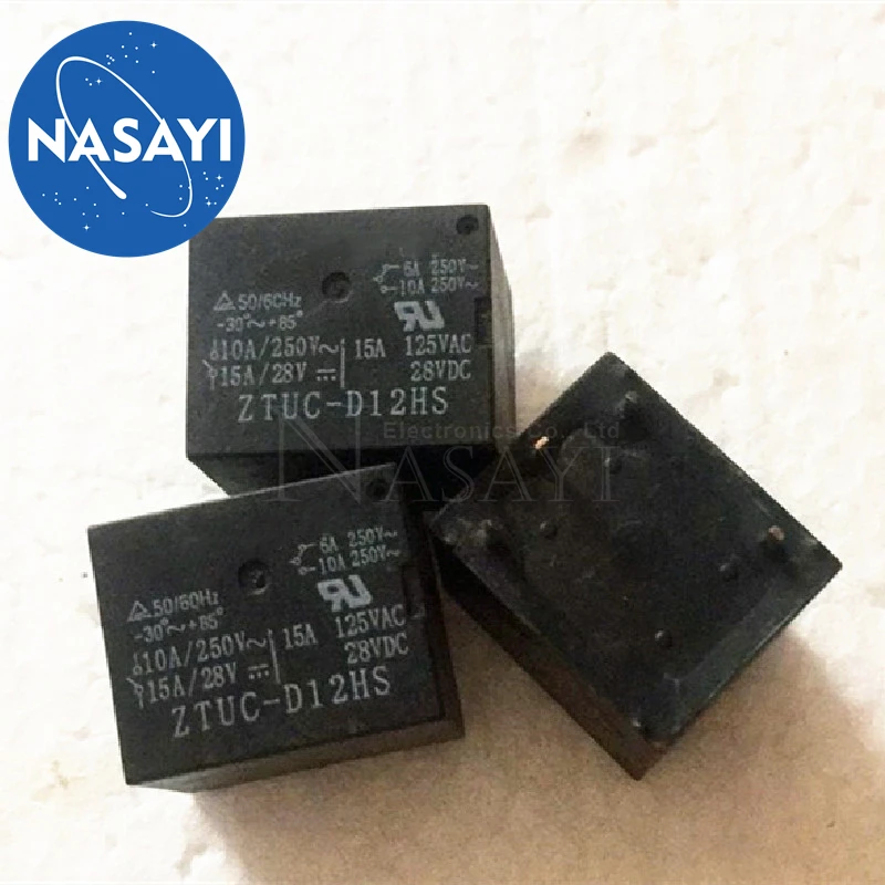 

NASAYI 5pcs/lot Relay ZTUC-D12HS 12V 22F 5 10A250VAC 15A125V In Stock