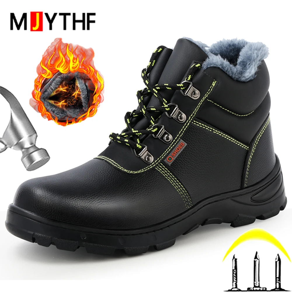 

Неразрушимые рабочие ботинки, плюшевые теплые зимние ботинки, обувь со стальным носком, устойчивая к проколам рабочая защитная обувь, ботинки, промышленная обувь 2025 г.