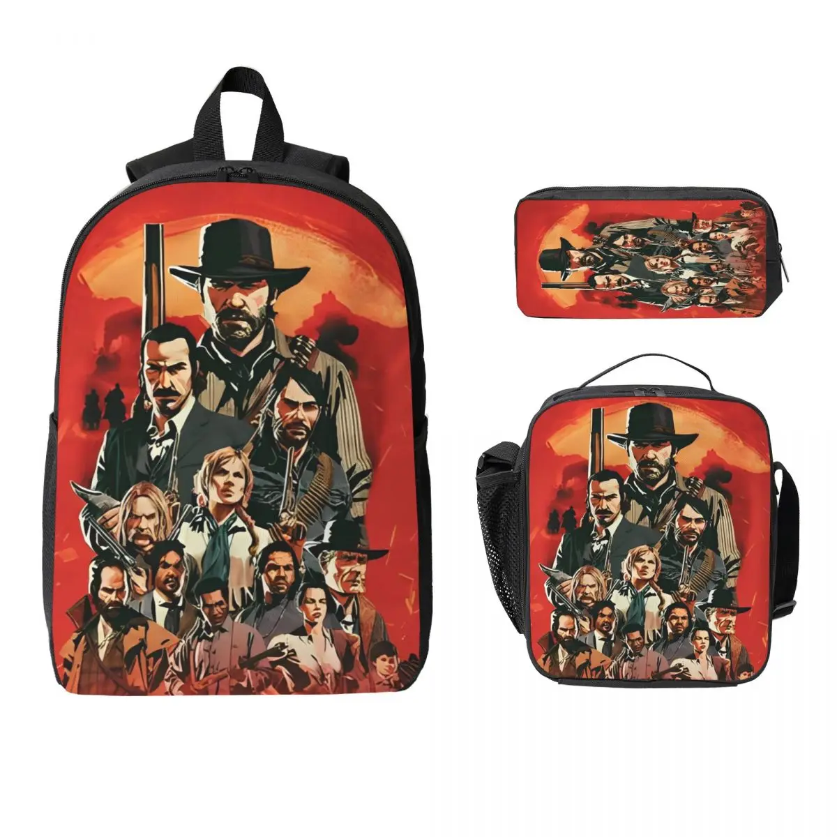 

Red Dead Redemptions 2, игровой детский рюкзак, ланч-бокс, сумки для ручек для мальчиков и девочек, рюкзаки, школьная сумка, набор книг