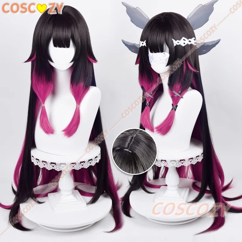 

Парик для косплея Genshin Impact Colombina, 105 см, черный, розовый, градиентные цвета, парики, реквизит, термостойкие волосы на Хэллоуин