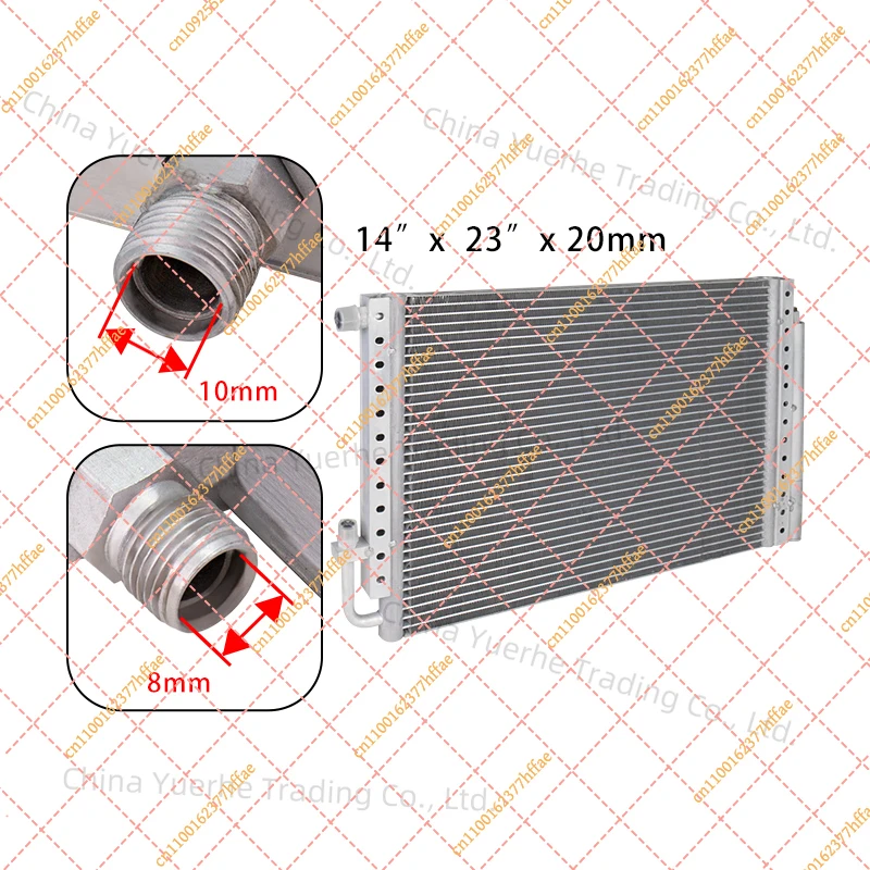 Universal Radiator Aluminum Condenser Parallel Flow With Drier dryer 14''x18''x20mm / 14''x23''x20mm for Truck Excavator Car A/C