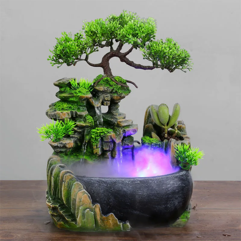 With fortune tree, rockery, flowing water, fountain, desk, micro-landscape ornaments