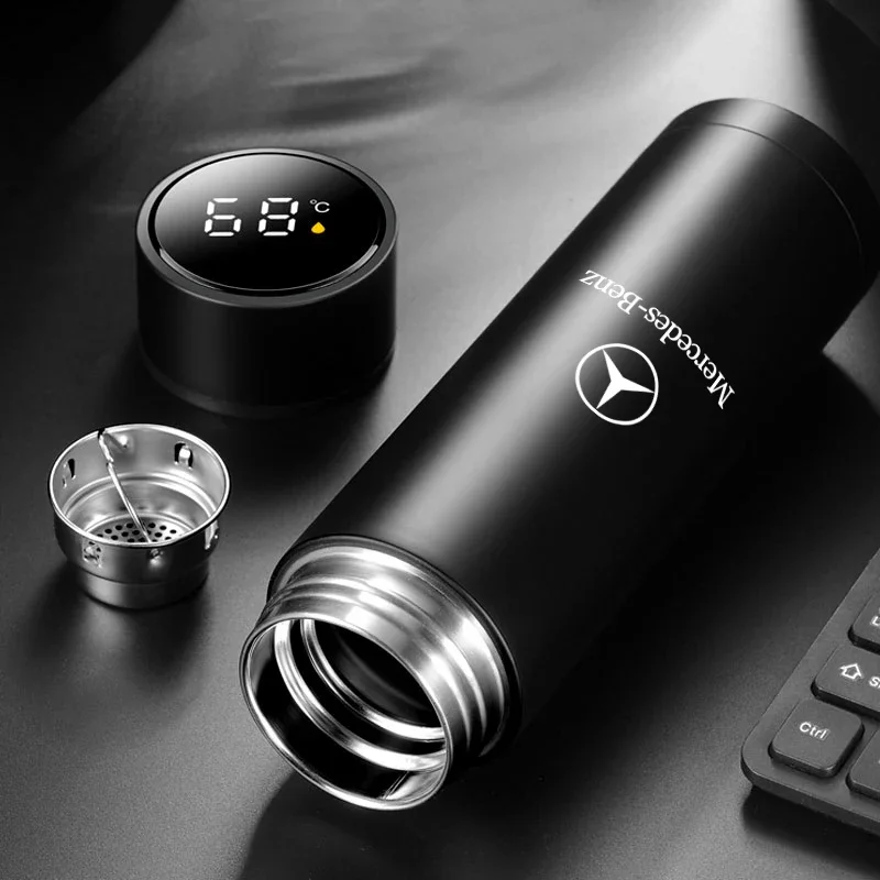 New Car Smart Thermos Bottle With Temperature Display Coffee Cup for Mercedes Benz Amg W205 W211 W204 W212 W213 W203 W176 W221