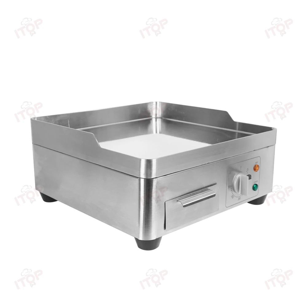 ITOP شواية شواء كهربائية موقد شواء 2KW 0-300 ℃   معدات شرائح اللحم لشواية بلانشا من الفولاذ المقاوم للصدأ