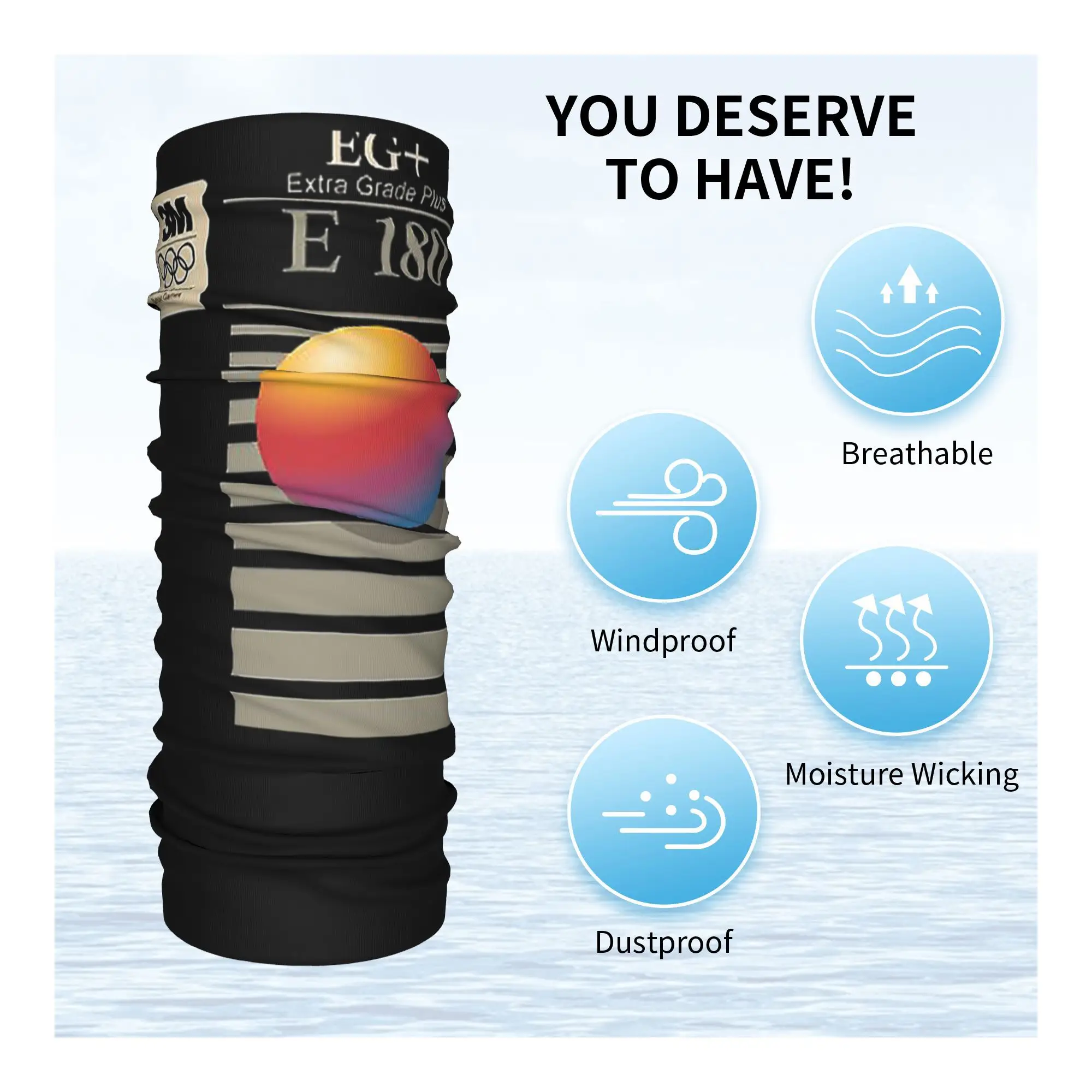 VHS سكوتش E180 باندانا الرقبة الجراب مطبوعة التفاف وشاح متعدد الاستخدام بالاكلافا التنزه الصيد للرجال النساء الكبار تنفس