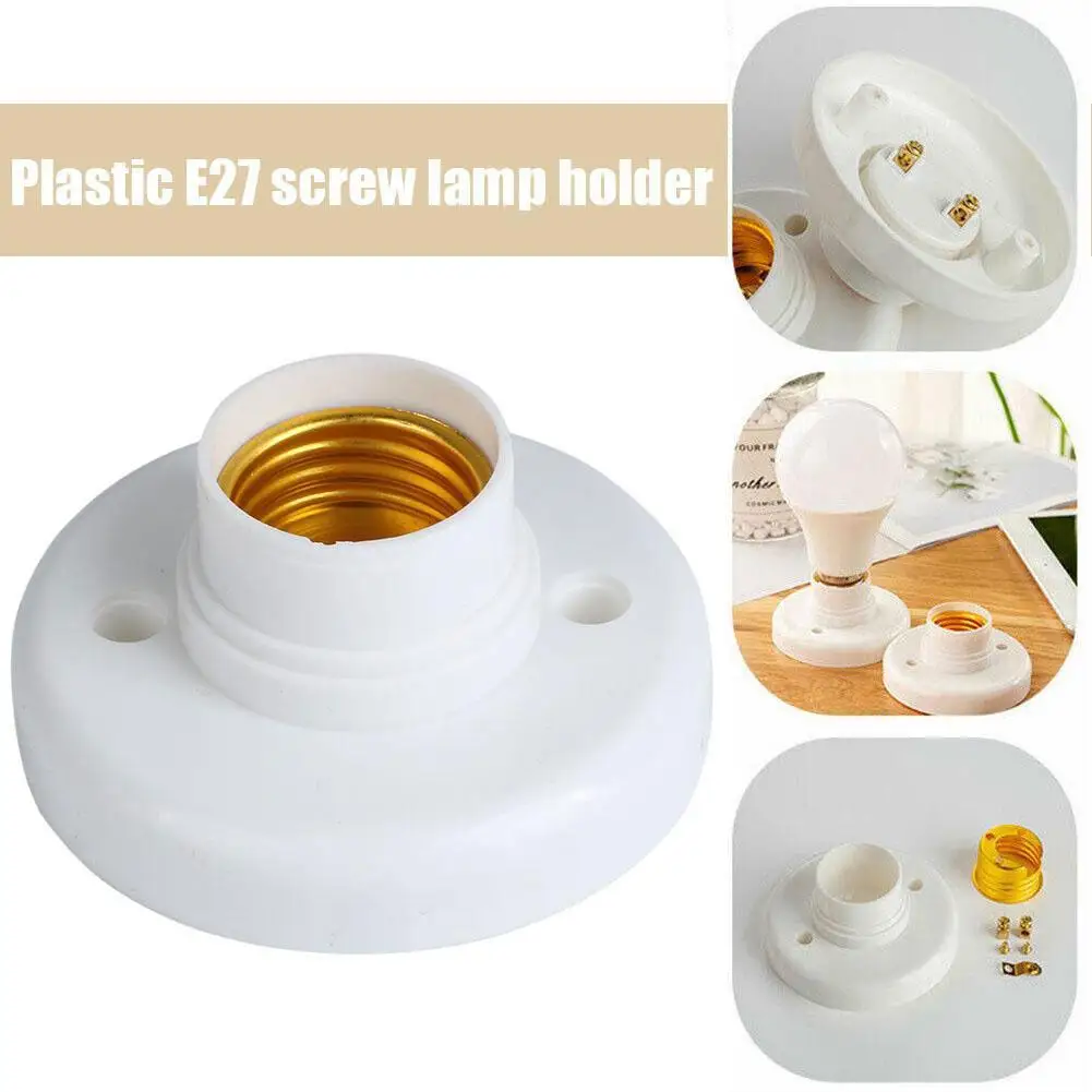 E27 Screw Cap Socket White Ceiling Lamp Holder Home Light Bulb Holder Lamp Socket Bulb Lighting Accessories