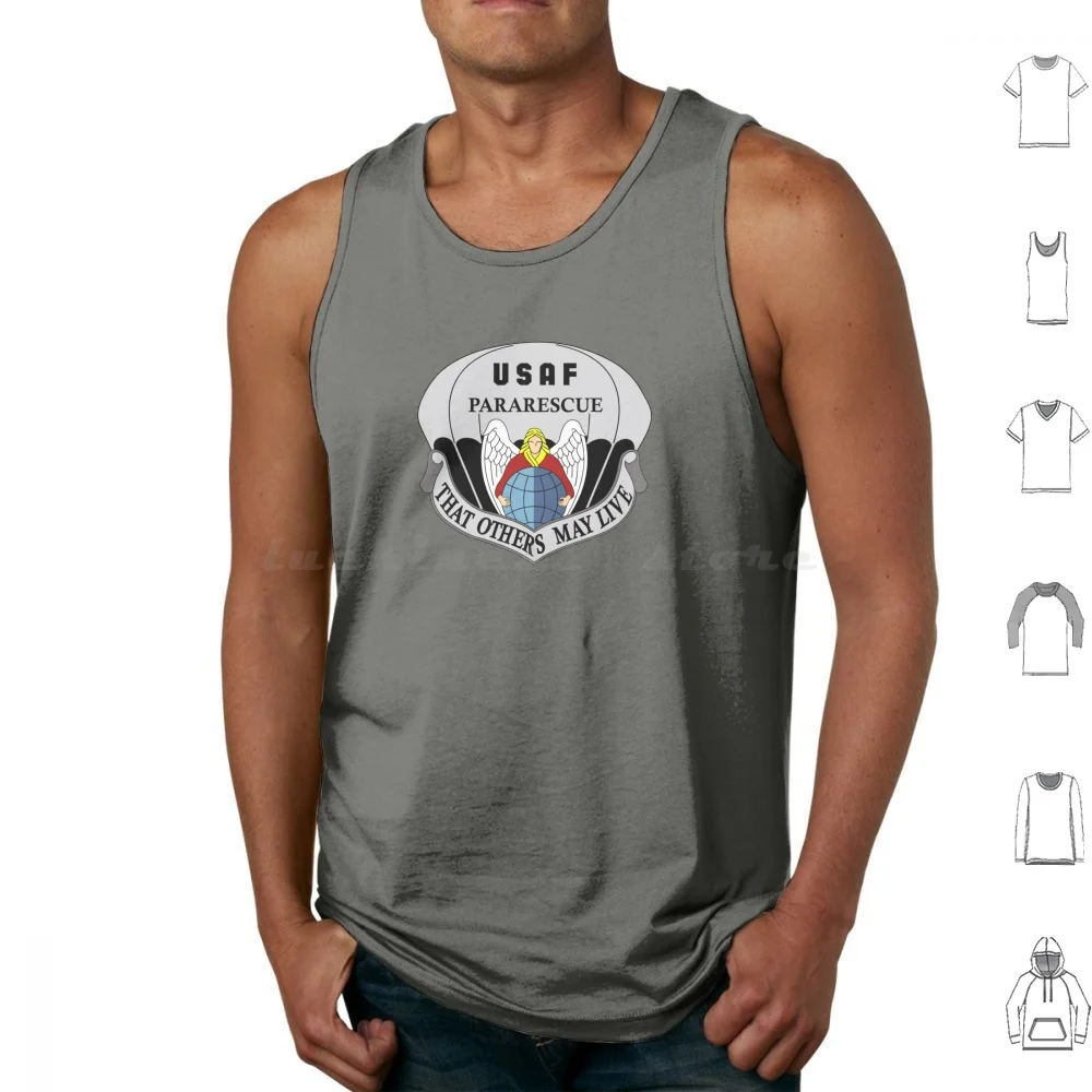 Us Air Force Pararescue Logo Tank Tops Print Cotton Pararescue Pj Air Force Veteran Military Usaf Afsoc Special Forces