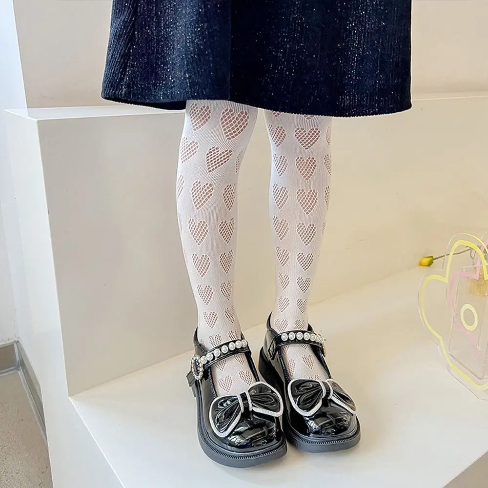 

Cotton Mesh Comfortable Solid Color Lolita Heart Kids Leggings Korean Style Stockings Children Girls Pantyhose Kids Tights