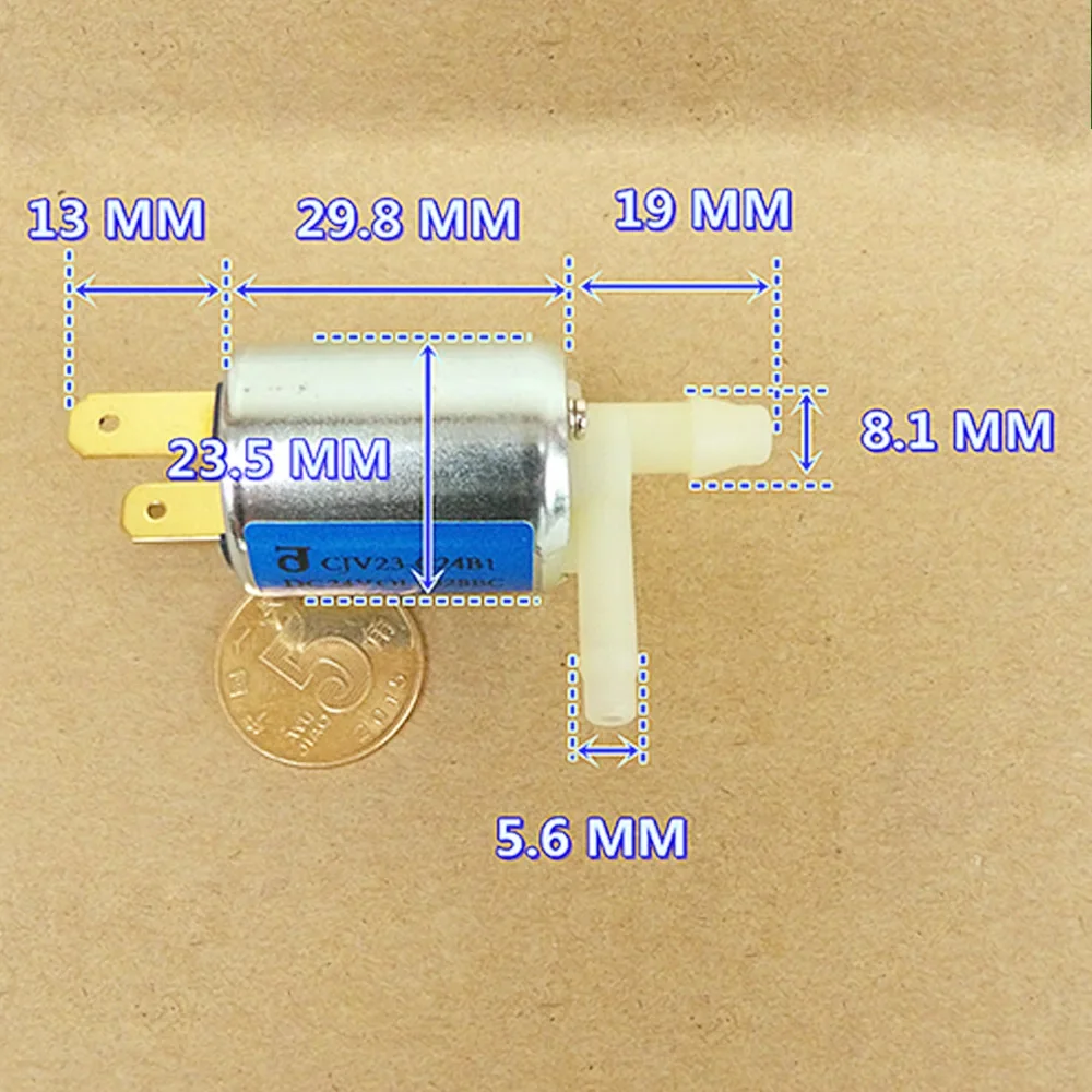 Micro Electric Solenoid Valve N/C Normally Closed DC 24V Wires Gas Water Air Control Exhaust Valve Electric Water Inlet Valve