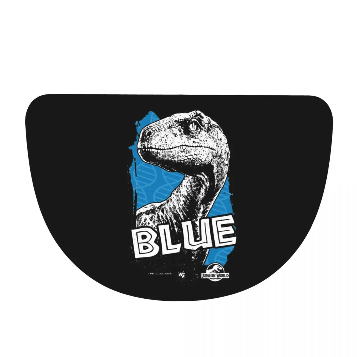 Jurassic World - Blue Fan Art Graphic 2 Flannel Half Round Doormat Non Slip Bathroom Mat Absorbent Floor Carpet for Laundry Room