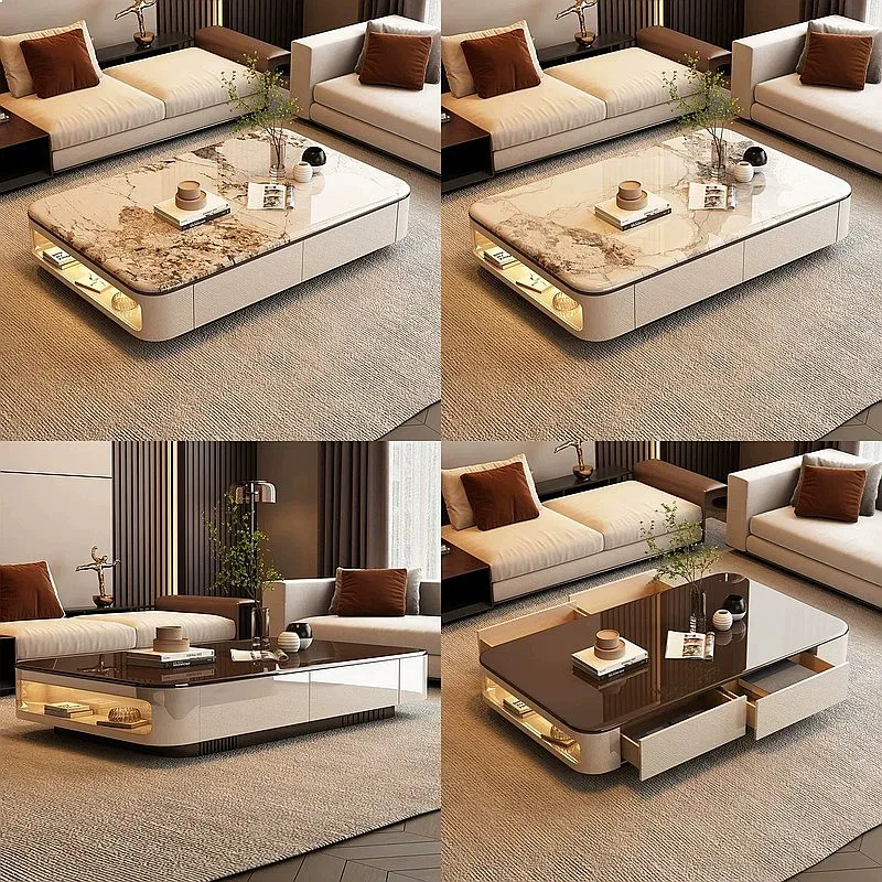 Italian Luxury Microcrystalline Stone Villa Living Room High-end Design Large Coffee Table Modern Simple