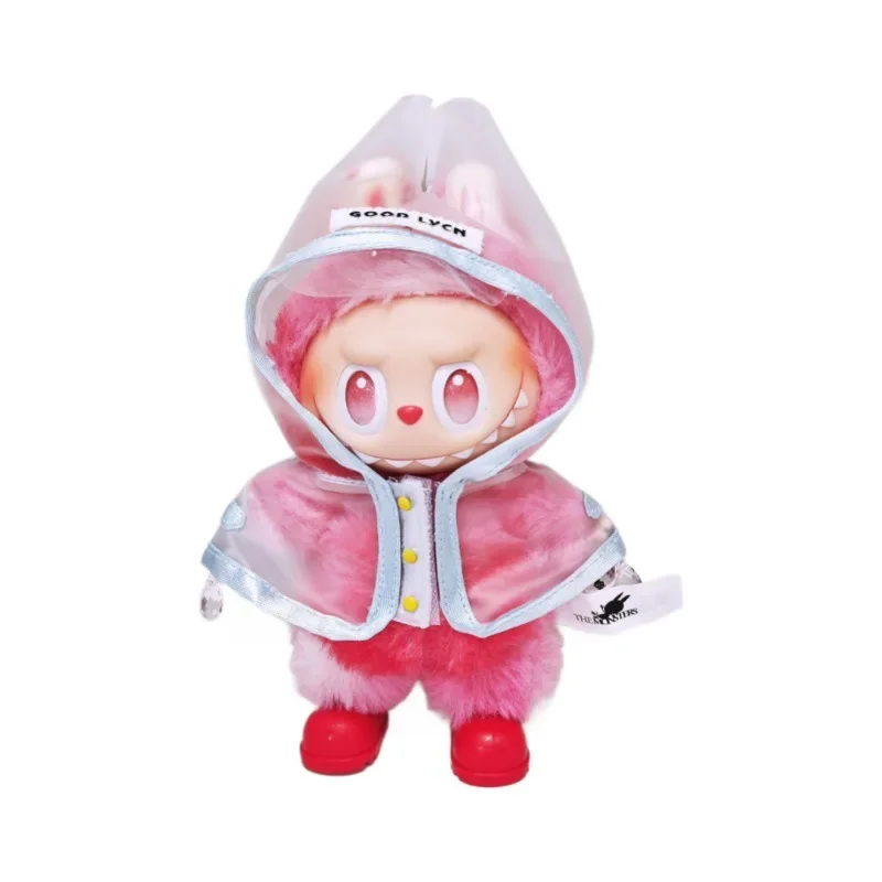 2 peças para roupas labubu de 15/17cm, boneca monstro, roupas transparentes, sapatos, acessórios (apenas roupas e sapatos)