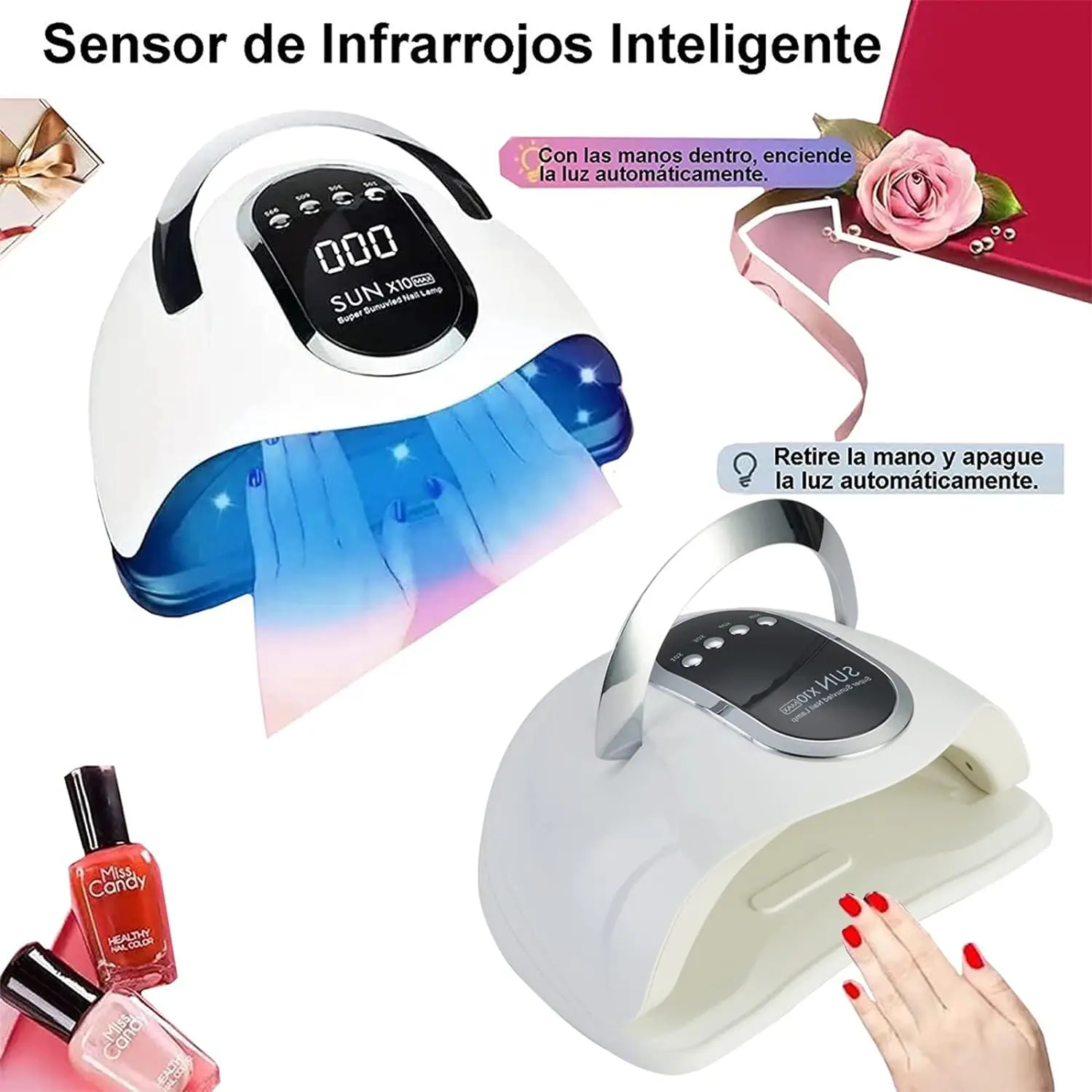 280W UV LED Nail Lamp-45 lights nail lamp for Gel polish, nail drying, nail dryer, LED nail lamp phototherapy nail machine, faster curing Gel Lamp